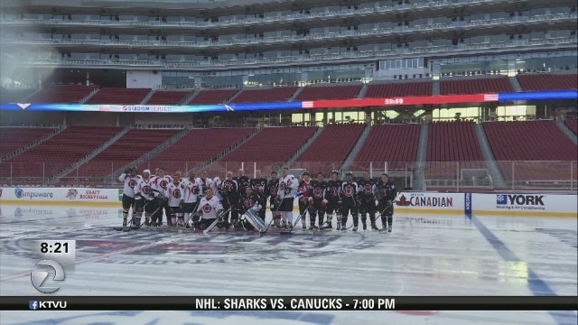 Firefighters play hockey in Oakland to raise awareness about cancer
