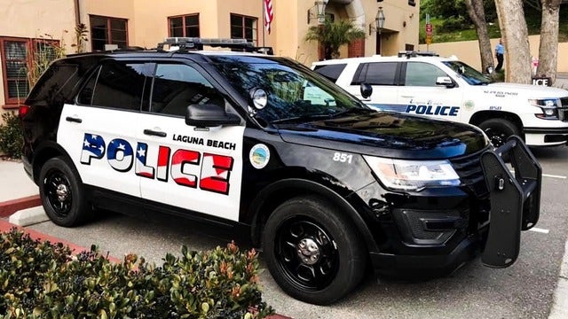 American flag graphic on police cars divides California town