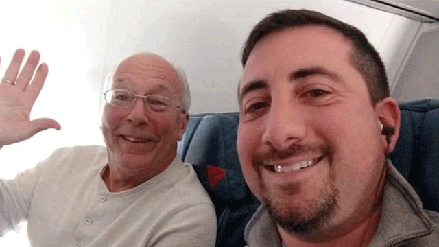 Dad takes flight after flight to keep daughter company