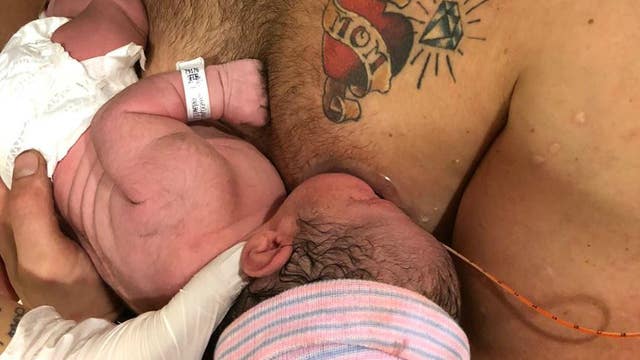 New dad "nurses" baby after mom's medical emergency