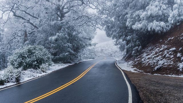 Chilly weather brings rare dusting of snow to Bay Area peaks