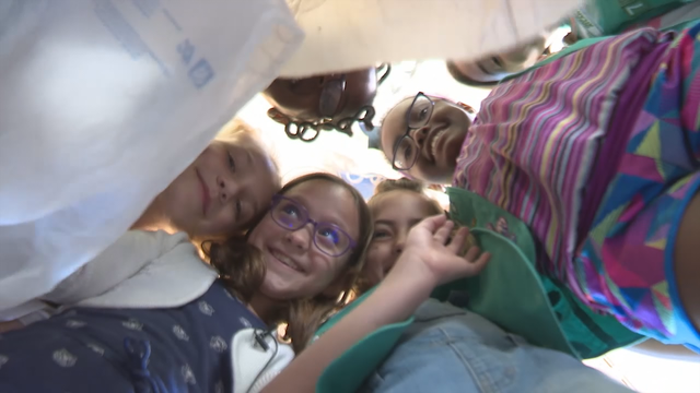 Georgia Girl Scout troop recycle bags in beds for homeless
