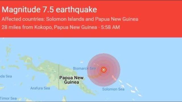 Powerful quake hits Papua New Guinea, tsunami alert issued