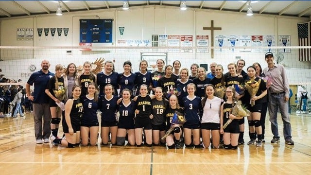 Paradise girls' volleyball team with no uniforms get equipment, donations from high school opponent