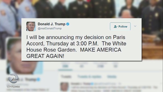 Pres. Trump to announce decision on Paris climate pact Thursday