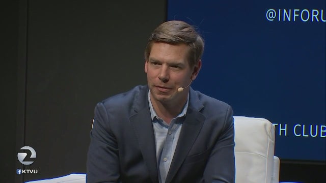 Rep. Eric Swalwell calls for Trump impeachment, gun reforms at San Francisco rally