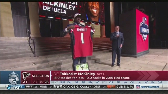 Takkarist McKinley's draft by the Atlanta Falcons lifts Richmond acquaintances