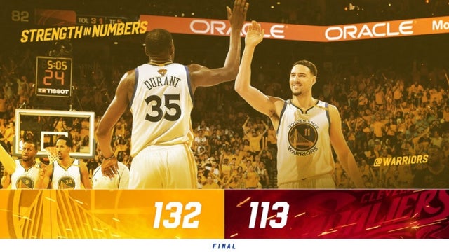NBA Finals: Warriors win Game 2