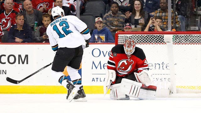 Jones, Sharks beat Devils in shootout to remain unbeaten
