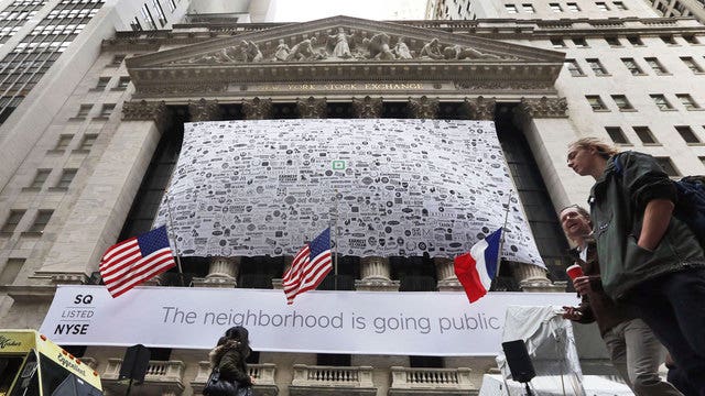 Square's stock soars 45 percent in first day of trading