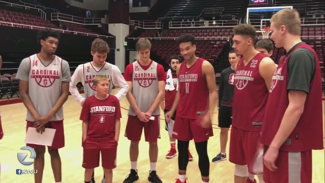 Young boy battles brain cancer with help from the Stanford men's basketball team