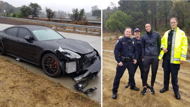 Lexus spins out of control, hitting Warriors star Steph Curry's Porsche on Highway 24: CHP