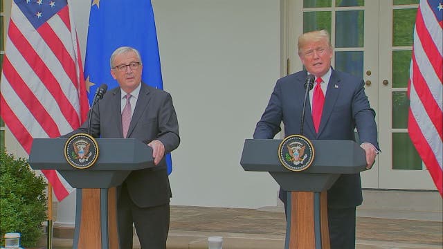 Trump, European Union leaders announce path forward on trade