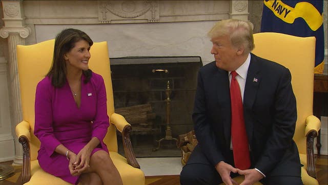 Trump says UN ambassador Nikki Haley to leave at end of year