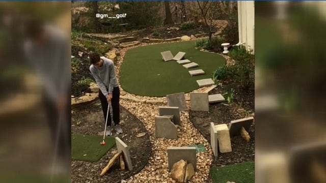 That Kid's Got Game: Teen golfer banks ball 15 times for successful backyard trick shot