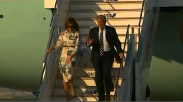 President Trump opens state visit, needles Japan over trade issues