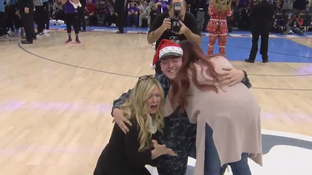Emotional homecoming for mom and son at Sacramento Kings game