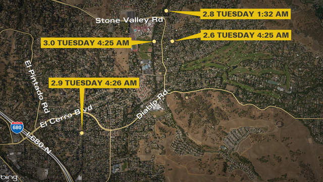Cluster of small quakes rattle East Bay