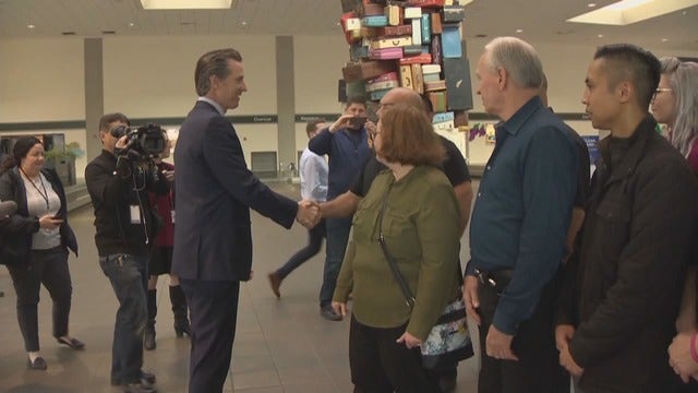 Newsom meets with California TSA agents, pledges support