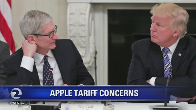 President Trump said he met with Apple CEO Tim Cook about China tariffs
