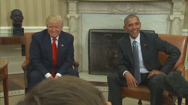 'Excellent' first meeting for Obama, Trump
