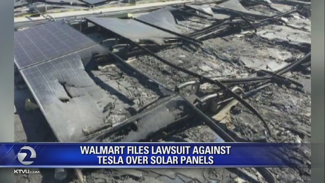 Walmart sues Tesla over solar panel systems that went up in flames