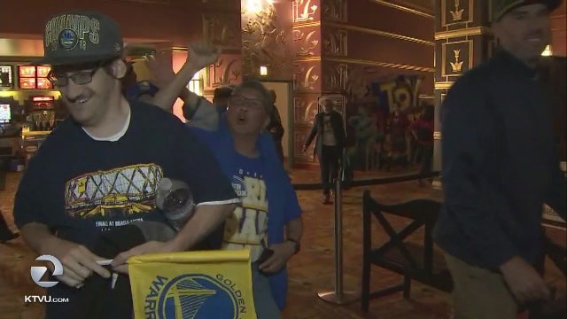 Fans watch Warriors game 6 victory at Alameda Theater