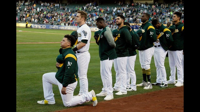 A's Bruce Maxwell says he was refused service in hometown for kneeling during national anthem