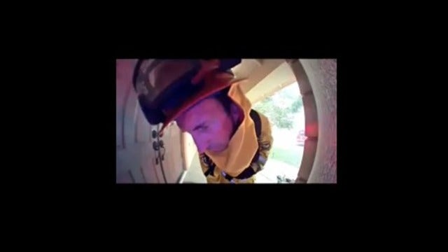 Courage, compassion of firefighters captured on doorbell security camera