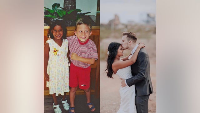 Preschool sweethearts marry nearly 20 years later