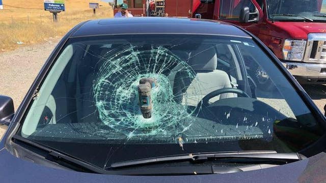 Drill falls out of truck, smashes into Bay Area driver's windshield