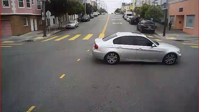 Police release photo of auto-burglary suspects' getaway car involved in hit-and-run
