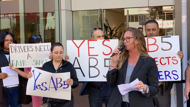 Uber, Lyft drivers seeking protections rally in support of AB5