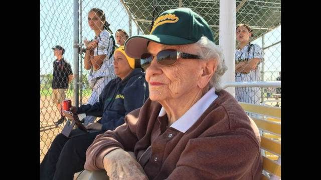 96-year-old woman inspires Livermore High School softball team