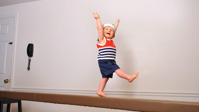 Dad photographs son "trying out" for Olympic events