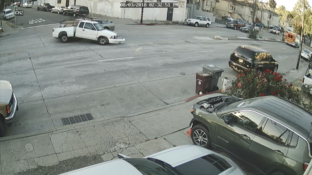 VIDEO: Charger crashes into pickup truck in Oakland