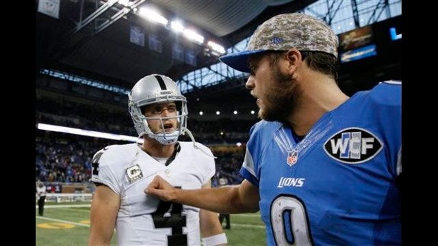 Stafford's go-ahead TD run helps Lions beat Raiders 18-13