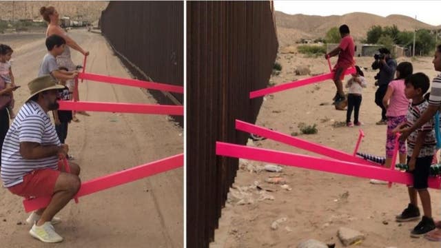 Husband and wife professors dream up pink seesaws at US-Mexico border long before President Trump