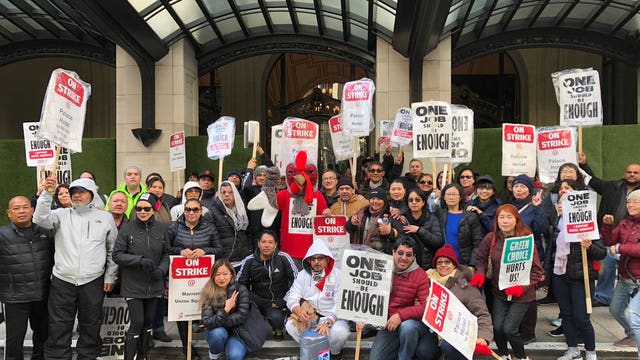 Strike Day 50: Marriott hotel workers have Thanksgiving on picket line
