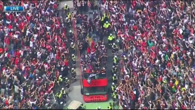 2 injured in Toronto shooting as huge crowds pack downtown for Raptors parade