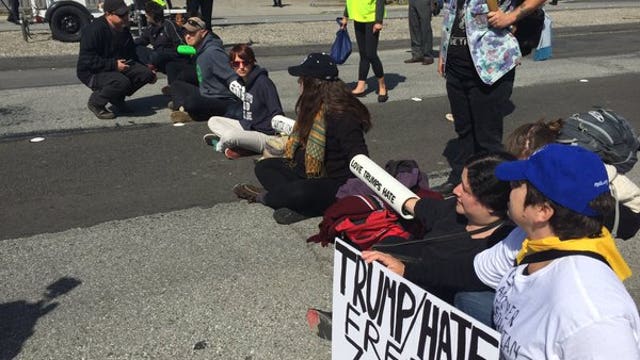 Donald Trump speech at state GOP meeting spurs protests