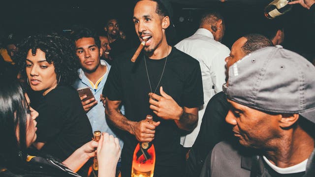 Champagne fuels Warriors' victory celebration