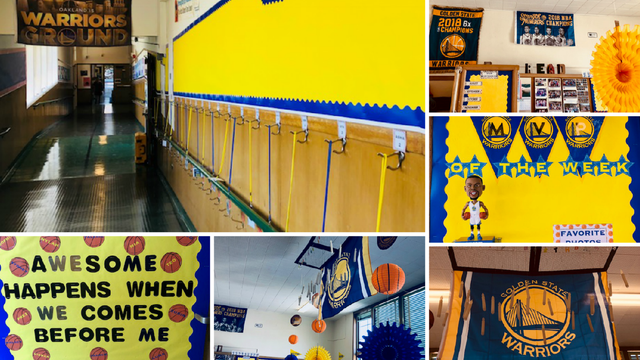 First Day of School: Oakland teacher decks out classroom awash in Warriors decor