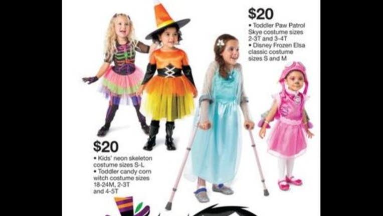 Child in Halloween Costume Advertisement
