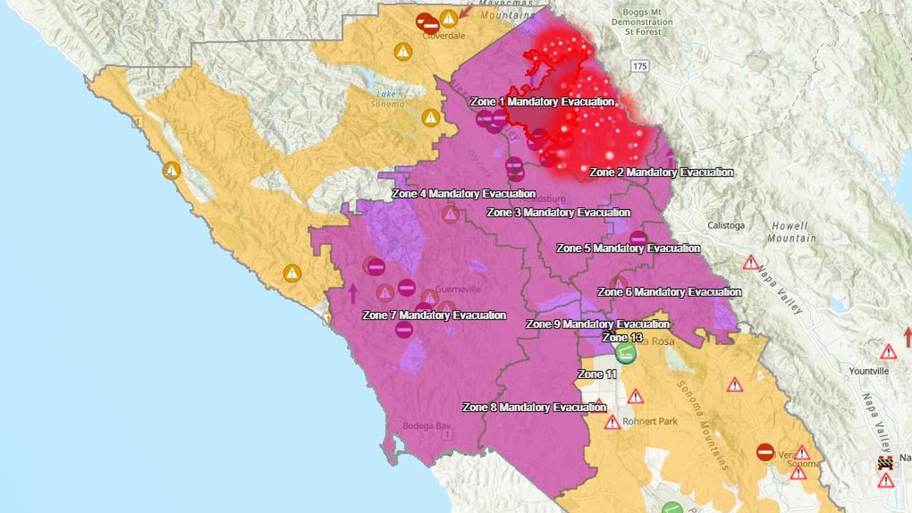 'Largest Evacuation:' Number Of Evacuees Double In Sonoma County As ...