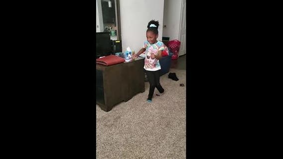 'So proud': Girl, 6, with cerebral palsy walks unaided for first time ever in viral video