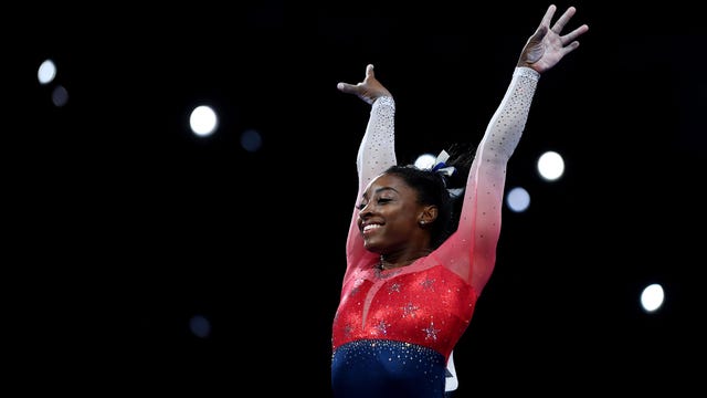 'I never think of records': Simone Biles becomes most decorated female gymnast in history