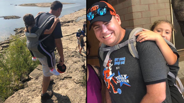 Teacher carries 10-year-old girl with spina bifida so she wouldn't miss out on a class field trip