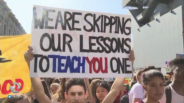 Young people skip school during global climate strike stretching from Afghanistan to San Francisco