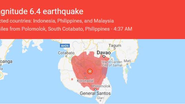 Strong earthquake strikes southern Philippines